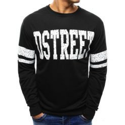 Bluzy męskie: Bluza męska z nadrukiem czarna (bx3279)