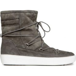 Buty MOON BOOT PULSE MID. Szare koturny damskie Moon Boot, bez obcasa, na koturnie, bez zapięcia. W wyprzedaży za 608,00 zł.
