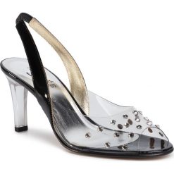 Sandały AZURÉE - Manote 01TC Vernis Noir 01. Czarne klapki damskie Azurée, z aplikacjami, ze skóry, bez obcasa, na obcasie. Za 689,00 zł.