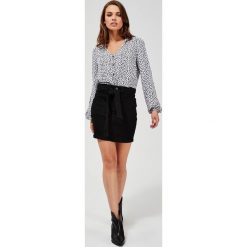Spódnica mini. Czarne spódniczki damskie Moodo, s, bez wzorów, mini. Za 89,99 zł.