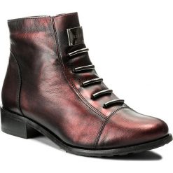 Botki damskie lity: Botki EKSBUT - 66-4088-F95-1G Bordo/Czarny