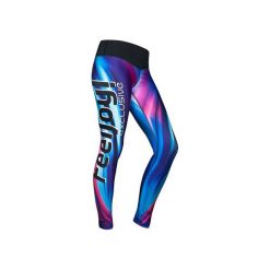 LEGGINSY EXCLUSIVE BLUE WAVE. Niebieskie legginsy damskie marki Feelj!, s, z nadrukiem, z dzianiny, do biegania. Za 250,00 zł.