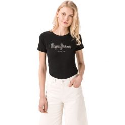 Pepe Jeans Beatrice Koszulka Czarny. Czarne koszulki damskie Pepe Jeans, l, z aplikacjami, z elastanu, bez kołnierzyka. Za 152,95 zł.