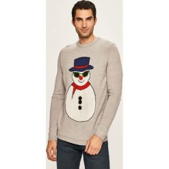 Only & Sons - Sweter. Szare swetry męskie Only & Sons, s, z aplikacjami, z dzianiny, z okrągłym kołnierzem, bez kaptura. W wyprzedaży za 59,90 zł.