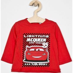 Blukids - Longsleeve dziecięcy 68-98 cm. Czerwone t-shirty chłopięce Blukids, z nadrukiem, z bawełny, z długim rękawem. W wyprzedaży za 29,90 zł.