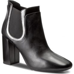 Botki GEOX - D Audalies H.A D743XA 043BC C9999 Black. Czarne botki damskie na obcasie Geox, z gumy, eleganckie, na wysokim obcasie. W wyprzedaży za 359,00 zł.