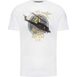 T-shirt AERONAUTICA MILITARE. Zielone t-shirty męskie Aeronautica Militare, m, z nadrukiem, z bawełny, militarne, z okrągłym kołnierzem. Za 360,00 zł.