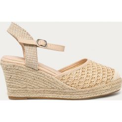 Answear - Espadryle Buonarotti. Brązowe koturny damskie ANSWEAR, z okrągłym noskiem, bez obcasa, na obcasie, na klamry. Za 119,90 zł.