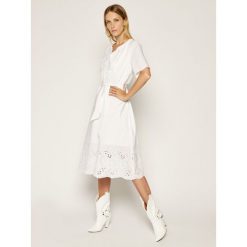 Sukienka letnia TOMMY HILFIGER Pien Emb WW0WW27799. Białe sukienki damskie TOMMY HILFIGER, na lato, bez wzorów, z bawełny, bez kołnierzyka, bez rękawów. Za 899,00 zł.