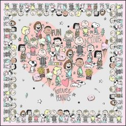 Chusty damskie: Chusta „Peanuts” w kolorze szarym – 90 x 90 cm