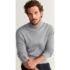 Mango Man - Sweter Pizarra. Czarne swetry męskie Mango Man, s, bez wzorów, z bawełny. Za 199,90 zł.