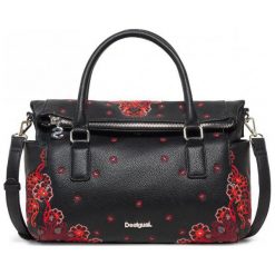 Desigual Torebka Damska Manuela Foulard Loverty Czarna. Czarne torebki klasyczne damskie marki Desigual, z haftami, z haftem. W wyprzedaży za 292,00 zł.