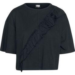Bluzki damskie: Urban Classics Ladies Short Oversize Volant Tee Koszulka damska czarny