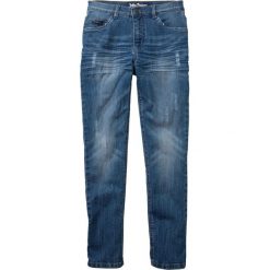 Dżinsy ze stretchem Slim Fit bonprix niebieski "stone”. Niebieskie spodnie chłopięce bonprix, bez wzorów, z jeansu. Za 74,99 zł.
