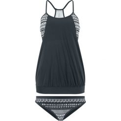 Tankini (2 części) bonprix czarno-biały z nadrukiem etno. Czarne stroje kąpielowe damskie bonprix, z nadrukiem, etno. Za 119,99 zł.
