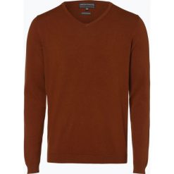 Finshley & Harding - Sweter męski, brązowy. Pomarańczowe swetry klasyczne męskie marki Finshley & Harding, m, z bawełny. Za 59,95 zł.