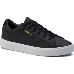 Buty adidas - Sleek W CG6193 Cblack/Cblack/Crywht. Czarne buty sportowe damskie Adidas, bez wzorów, ze skóry, sportowe. Za 379,00 zł.