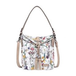 Tamaris Adelia Hobo Bag S 3011191-199 Off White Grzebień. Białe torebki klasyczne damskie marki Tamaris, bez wzorów, z frędzlami. Za 235,00 zł.