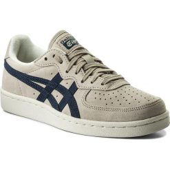 Sneakersy ASICS - ONITSUKA TIGER Gsm D5K1L Feather Grey/Dark Blue 1249. Szare półbuty damskie Asics, bez wzorów, ze skóry, eleganckie, bez obcasa, na płaskiej podeszwie, bez zapięcia. W wyprzedaży za 259,00 zł.