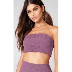NA-KD Boho Top bandeau z marszczeniem - Purple. Fioletowe topy damskie marki NA-KD Boho, z aplikacjami, z falbankami. W wyprzedaży za 25,60 zł.