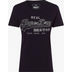 Superdry - T-shirt damski, niebieski. Niebieskie t-shirty damskie Superdry, m, z haftami, z bawełny, klasyczne, bez kołnierzyka. Za 179,95 zł.