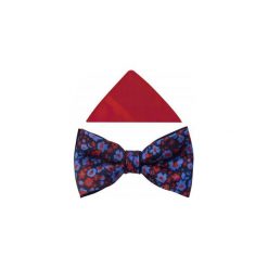 Granatowa mucha w czerwone kwiaty A296. Czerwone muszki męskie Modini Moda Męska, na co dzień, w kwiaty, z poliesteru, eleganckie. Za 49,50 zł.