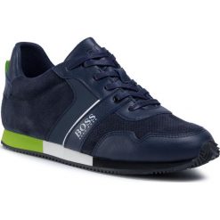 Sneakersy BOSS - J29225 D Navy 849. Niebieskie trampki chłopięce Boss, bez wzorów, ze skóry, na sznurówki. Za 539,00 zł.