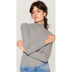 Cienki sweter z golfem - Szary. Szare golfy damskie marki Mohito, l. Za 49,99 zł.