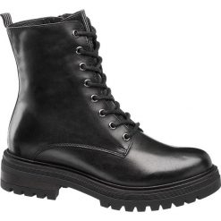 Szurowane botki damskie 5th Avenue w kolorze czarnym 5th Avenue czarne. Czarne botki damskie 5th Avenue, ze skóry, bez obcasa, na obcasie, na zamek. Za 279,90 zł.