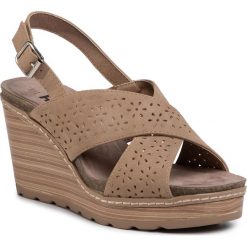 Sandały REFRESH - 72206 Taupe. Pomarańczowe klapki damskie Refresh, bez wzorów, ze skóry ekologicznej, bez obcasa, na obcasie. Za 209,00 zł.