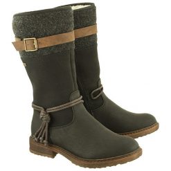 RIEKER TEX 94778-00 black combination, kozaki damskie. Czarne kozaki damskie Rieker, bez obcasa, z paskami. Za 329,90 zł.