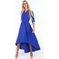 Sukienka z zakładanym dekoltem chabrowa 1841. Niebieskie sukienki marki Fasardi, xl. Za 119,00 zł.