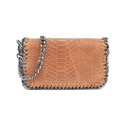 Torebki klasyczne damskie: Skórzana torebka w kolorze jasnobrązowym – (S)22 x (W)15 x (G)6 cm