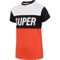 Koszulka sportowa chłopięca (122-164) JTSM406A - pomarańcz neon. Czerwone t-shirty chłopięce 4F JUNIOR, bez wzorów, z dzianiny, bez rękawów. Za 49,99 zł.