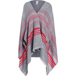 Poncza: J.CREW ERICA HORIZONTAL Ponczo heather gray/red