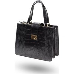 CZARNA TOREBKA EMPORIO ARMANI. Czarne torebki worki damskie Emporio Armani, w paski, małe, bez dodatków. Za 1109,50 zł.