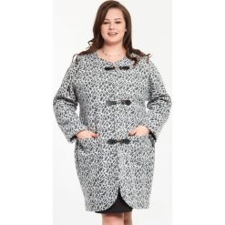 Elegancki płaszcz kardigan Kaja duże rozmiary XXL OVERSIZE. Szare płaszcze damskie Moda Size Plus Iwanek, na wiosnę, xxl, bez wzorów, z jeansu, eleganckie, z długim rękawem, długie, bez kaptura. Za 219,00 zł.