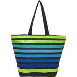 Torba plażowa "Playa" w kolorze niebiesko-zielonym - 35 x 58 x 23 cm. Niebieskie torby damskie na zakupy Le Comptoir de la Plage, z tworzywa sztucznego. W wyprzedaży za 38,95 zł.