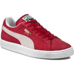 Półbuty PUMA - Suede Classic + 352634 05 Team Regal Red/White. Czerwone półbuty damskie Puma, na co dzień, bez wzorów, ze skóry, bez obcasa, na płaskiej podeszwie, bez zapięcia. W wyprzedaży za 229,99 zł.