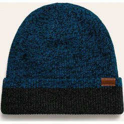 Tom Tailor Denim - Czapka. Niebieskie czapki męskie TOM TAILOR DENIM, na zimę, bez wzorów, z bawełny. W wyprzedaży za 69,90 zł.