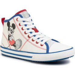 Trampki GEOX - J Alonisso B. H J022CH 00010 C0556 S White/Royal. Białe półbuty dziewczęce Geox, bez wzorów, ze skóry, bez zapięcia. W wyprzedaży za 219,00 zł.