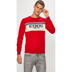 Iceberg - Sweter. Niebieskie swetry męskie Iceberg, xl, bez wzorów, z wełny, z okrągłym kołnierzem, bez kaptura. W wyprzedaży za 699,90 zł.