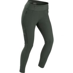 Legginsy trekkingowe | TRAVEL 500 damskie. Czarne legginsy damskie FORCLAZ, l, bez wzorów, z elastanu. Za 169,99 zł.