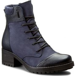 Botki EDEO - 2014-609/530 Granat. Niebieskie botki damskie skórzane marki Edeo. W wyprzedaży za 249,00 zł.