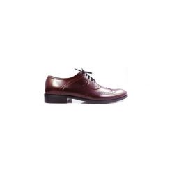 Bordowe brogsy męskie - buty wizytowe T6. Czerwone buty wizytowe męskie Modini Moda Męska, ze skóry, bez zapięcia. Za 269,10 zł.