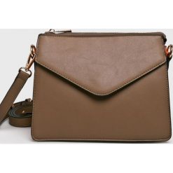 Pieces - Torebka. Pomarańczowe listonoszki damskie Pieces, w paski, ze skóry ekologicznej, na ramię, małe, bez dodatków. W wyprzedaży za 59,90 zł.