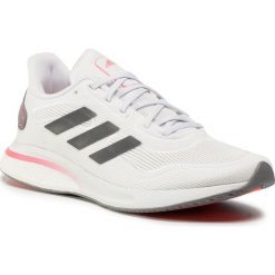 Buty adidas - Supernova W FV6020 Cloud White/Grey Five/Signal Pink. Białe buty sportowe damskie Adidas, bez wzorów, z tworzywa sztucznego, sportowe, do biegania. Za 399,00 zł.