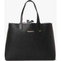 Tommy Hilfiger - Damska torba shopper, czarny. Czarne torby damskie na zakupy TOMMY HILFIGER, bez wzorów, ze skóry, eleganckie, bez dodatków. Za 579,95 zł.