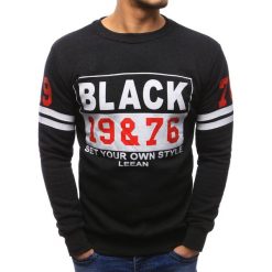 Bluzy męskie: Bluza męska z nadrukiem antracytowa (bx1625)