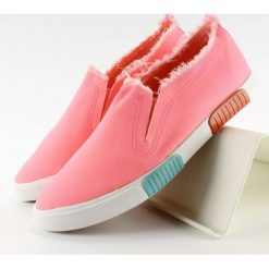 Trampki jeans kolorowa podeszwa BL65 Pink. Różowe trampki i tenisówki damskie obuwie damskie, z jeansu. Za 36,44 zł.